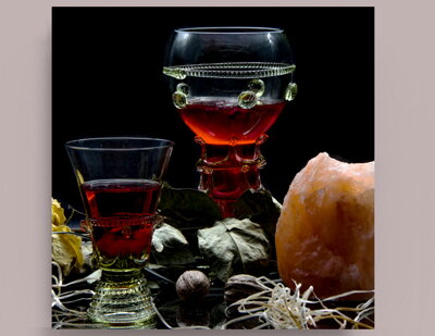 Fotografie na akrylátovém skle - Zátiší s vínem 50 x 50 cm